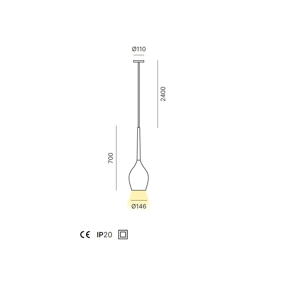 Suspension GOUT, dimensions