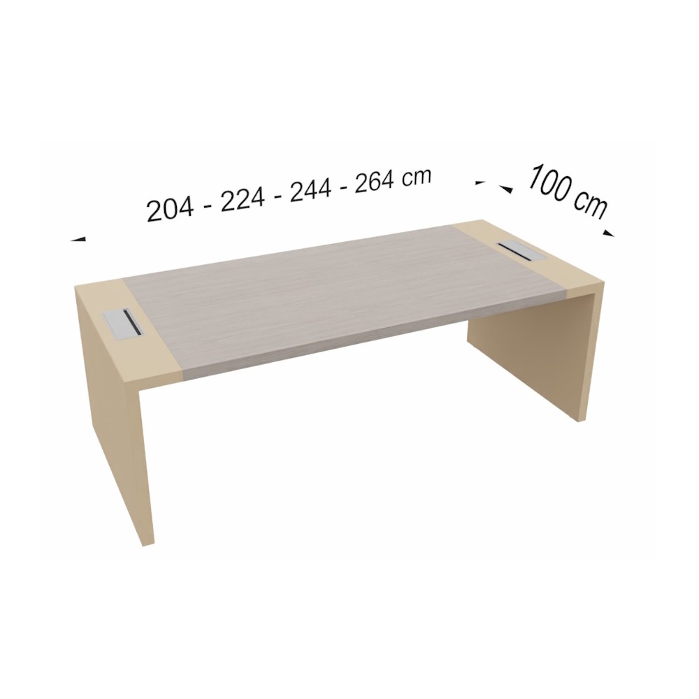 Bureau droit e-10, les dimensions
