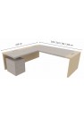 Bureau e-10 avec retour, les dimensions