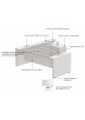 Bureau e-10 avec retour, fiche technique
