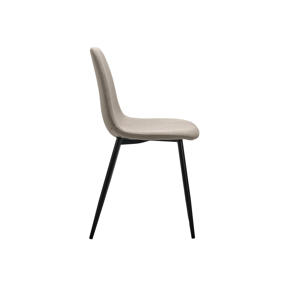 Chaise CHIARA de profil, coloris Gris clair