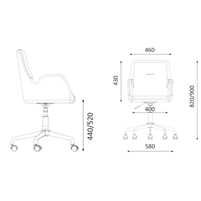 Fauteuil LILIA, dimensions