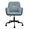 Fauteuil LILIA, réunion ou télétravail, tissu turquoise chiné