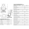 Fauteuil ergonomique LEADER-NEST, accoudoirs fixes : dimensions