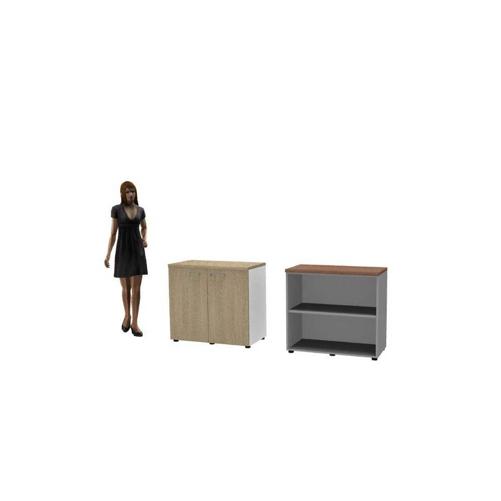 Armoire basse IDEA, H86 cm, 1 tablette bois réglable